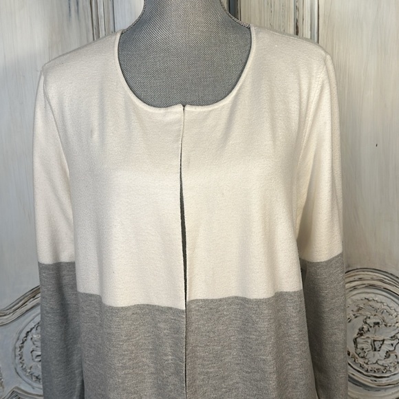 Liz Claiborne Chic Old Money Cozy Two Tone Sweater Duster Size Large - Picture 4 of 11